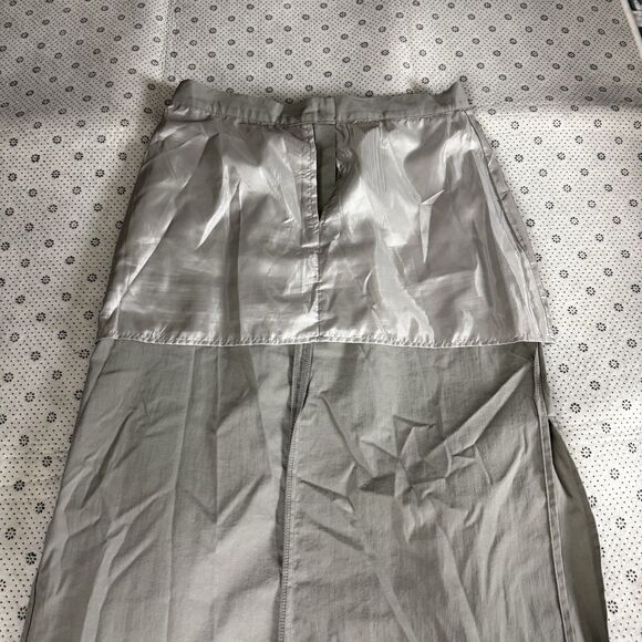 The Frankie Shop Maxi Skirt Olive Women S High Waisted Side Back Slits Pockets - Picture 15 of 16